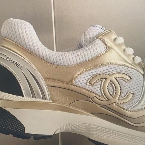 Chanel Gold and Silver Sneakers - Picture 7 of 8
